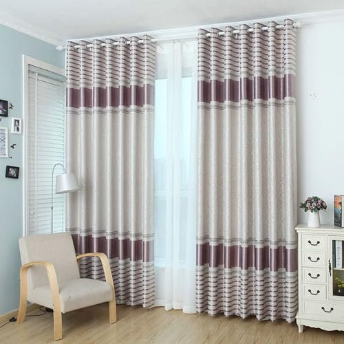 Daesar Verdunklungsvorhänge mit Ösen, Schiebengardinen Blickdicht 2er Set 86x160CM Modern Bedruckt Blumen Motiv Lila Gardinen Vorhänge Kinderzimmer Schlafzimmer