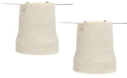 Ragyzity 2PCS High Temp Ceramic Lamp Socket, Vintage E27 Edison Screw Base Light Holder