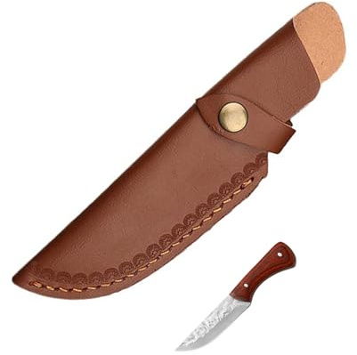 LONGHAO Gerade Messerscheiden Aus Leder,Leder Messer Scheide,Braun | Messertasche Messer,leder Für Taschenmesser,Gerade Messertasche für Gürtel,für Jagd Freizeit Outdoor Sport,Camping