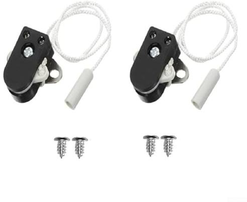 zeroupshop 2pcs Ceiling Pull Cord Light Switch for Bathrooms and Utility Rooms Side Action Mini Pull Cord Switch Pull Switch