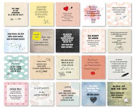 TypeStoff 25 Hyggekarten mit 50 Sprüchen für jeden Tag als Geschenk und Motivation - HK-01484