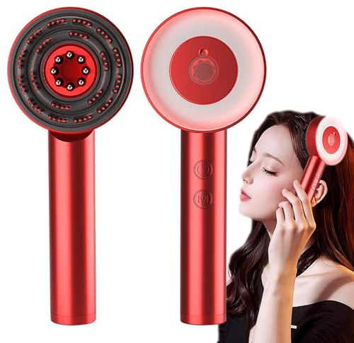 GplHAIN Brosse De Massage éLectrique du Cuir Chevelu, avec RéServoir De Guidage De Liquide D'Huile Essentielle De 6 ML, 3 Modes, Peigne De Massage Profond du Cuir Chevelu, Relaxation