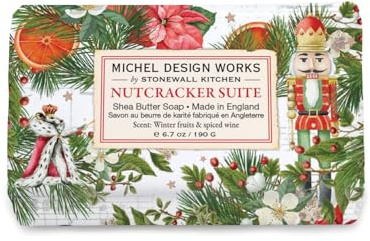 Michel Design Works Sheabutter-Badeseife, festlicher Nussknacker-Suite, Winterfrüchte und Gewürzweinduft, 190 g