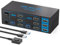 AILVLVNG HDMI KVM Switch 2 PC 3 Monitor 4K 60Hz EDID Commutateurs KVM pour 2 Ordinateurs Partageant 3 Moniteurs et 4 Ports USB 3.0, Supporte L'extension D'affichage et le Miroir D'affichage