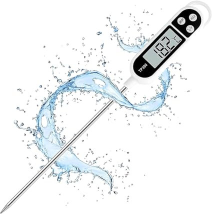 Digital Food Meat Thermometer, Instant Read Oven Thermometer Temperature Probe, High Accuracy Water Proof Auto Off Meat Kitchen Sugar Thermometer for Cooking, Candy Making, Jam, Sugar Water & BBQ.