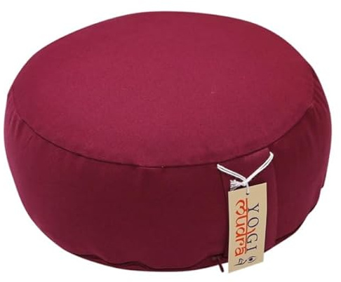 Generisch Außenbezug | Ersatzbezug für Yogakissen - Rundkissen 1-TLG | Kordelzug Ø33 cmx20cm (Pflaum)
