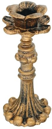 KFHJSNN Kerzenhalter aus Kunstharz und Messing – Goldener dekorativer Kandelaber-Kerzenhalter, Tisch-Kerzenhalter mit Blumenmuster Prosperous