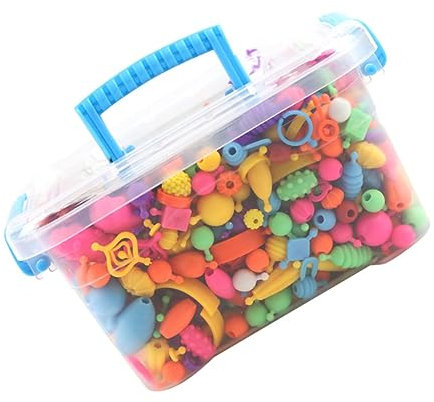Vaguelly Perlen Spielzeug Für DIY Accessoires Kunststoff Perlen Bastelset Lustige Handmade Aktivitäten Für Junge Mädchen Fördert Kreativität Und Kooperation