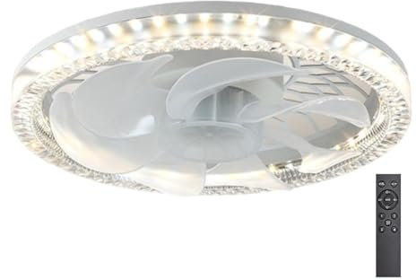 Ventilatore a boccola, ventilatori da soffitto con ere,Ventilatore a E27 con era | Ventilatori a LED con ere e telecomando, 3 modalità di illuminazione e 4 velocità,