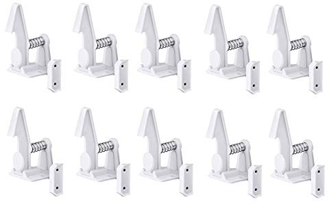MQODLFP Schrankschlösser, magnetisch, für Schubladen, Schränke, Kinder, selbstklebend, Weiß, 10 Stück