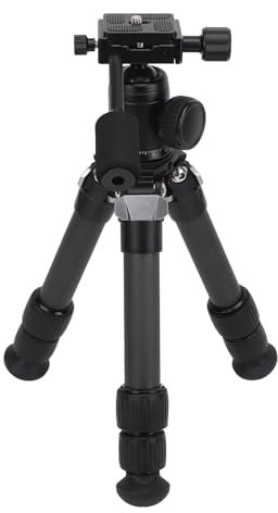 Rankomu Tabletop Tripod, Foldable Carbon Fiber, 13lb Capacity, 360° Ball Head, 1/4 Inch Screw, Desktop Mini Tripod for Live Travel DSLR Camera