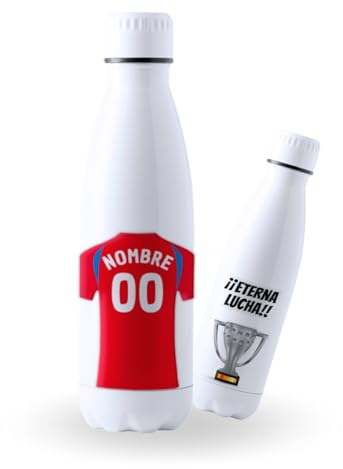 Botella de agua de Acero Inoxidable Personalizada equipo de Fútbol 2 División. Botella termo personalizada deportiva. 700 ml Regalo Original para Aficionados del Futbol. (Granada)