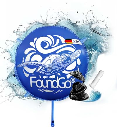 FoundGo Ø 3m Rund Poolkissen Winter - XXL Luftkissen Pool Kissen | Ultradickes Luftkissen Pool Winter Aufblasbares Kissen Pool Ballon Winter Luftsack 3m 360 366 Inkl 2X Seil 4X Reparaturset