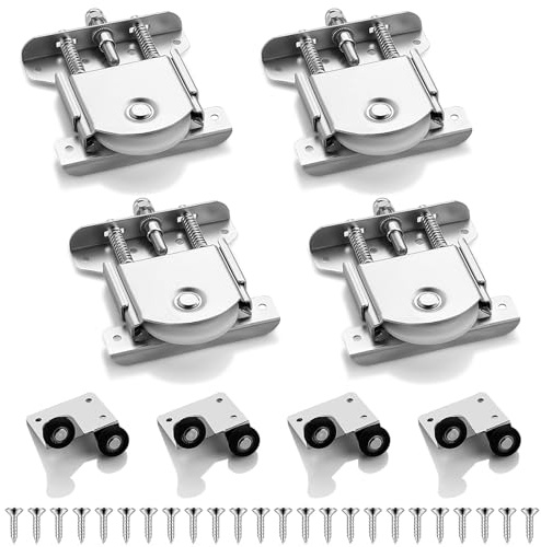 Zyiphor 4 Paires Roulette Porte Coulissante Placard Roulette Placard Coulissant Roulettes Coulissant Armoire Roues de Garde-robe Coulissantes Meubles Roues Coulissante