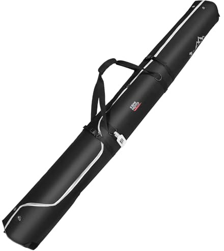 KEMIMOTO Skitasche für Ski bis 200cm, Ergonomisch Skisack, wasserdichte Ski Tasche mit Lüftungsgitter, Robuste Skibag für Skifahren