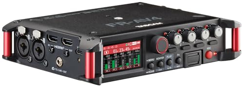 TASCAM FR-AV4 - Professioneller 4 Spur Field Recorder mit 32-Bit-Float, Timecode & HDMI-Sync, kaskadierbar