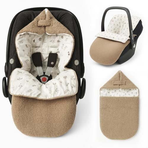 Saco de invierno para pies, saco para silla de bebé, invierno otoño, saco de pies para bebé cálido bouclé, manta envolvente para silla de bebé, cochecito de bebé universal, arnés de 3 puntos y 5