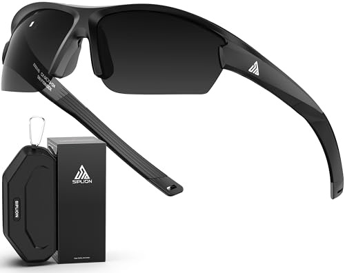 SIPLION Sonnenbrille Herren Polarisiert UV400 TR90 für Sport und Fahren | TAC-Gläser in Vollrandfassung mit Rutschfesten Nasenpads und Flexiblen Bügeln für Golf Laufen Wandern und Alltag