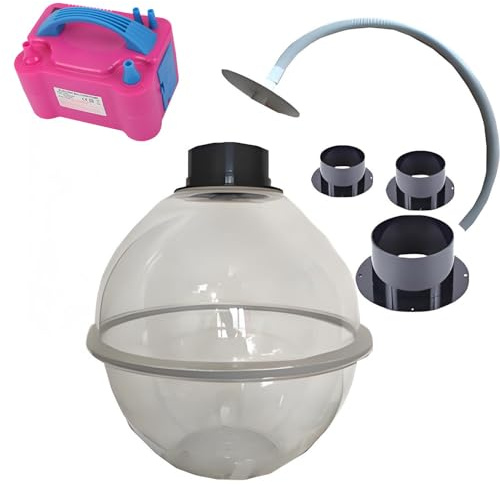 DowPie Ballonaufweiter & Füllmaschine – Ballonfüllmaschinen-Set, elektrische Pumpe, rutschfeste Pads, hochtransparentes Acrylglas zum Befüllen von Partygeschenken Noflaringtool
