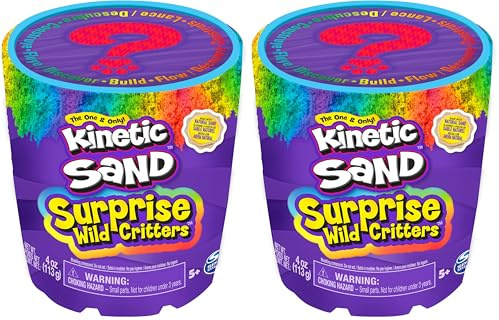 Kinetic Sand Surprise - 113 g di Sabbia cinetica Magica Colorata dalla Svezia con Figura Animale e Accessori per Il Gioco di Sabbia Creativo, per Bambini dai 3 Anni in su (Confezione da 2)
