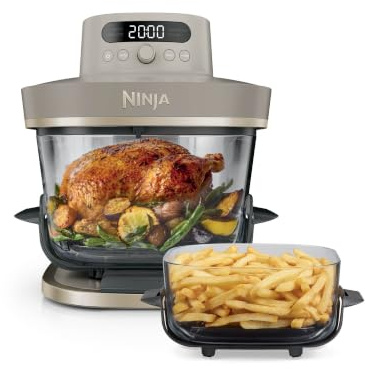 Ninja CRISPi PRO XL Glas-Heißluftfritteuse Air-Fryer, Stone Gold, AS090EUSD