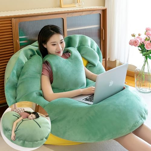 Generisch Schildkröte Kostüm, 60/80/100cm Schildkrötenkissen Zum Anziehen, Tragbares Plüschkissen in Schildkrötenform, Lustiges Cosplay-Kostüm & Kuschelkissen Abnehmbar (Grün, 100cm/39.3in)