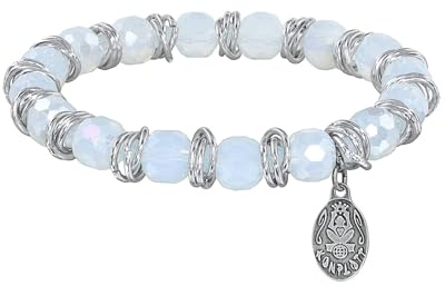 Konplott Armband elastisch Festival weiß antik Silber