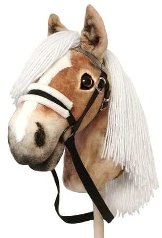 Windy Mane Steckenpferd Haflinger - Hobby Horse A3 für Kinder Abnehmbare Trense & Lange Mähne