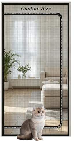 Zanzariera per porta, zanzariera per porta per gatti, impedisce ai gatti di correre fuori, zanzariera per porte senza foratura, adatta per porte di terrazze, balconi, camere da letto