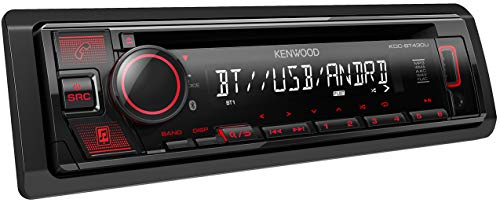 Kenwood KDC-BT430U CD-Autoradio mit Bluetooth Freisprecheinrichtung (Hochleistungstuner, Soundprozessor, USB, Android- und Spotify Control, 4x50 Watt, Rot) Schwarz