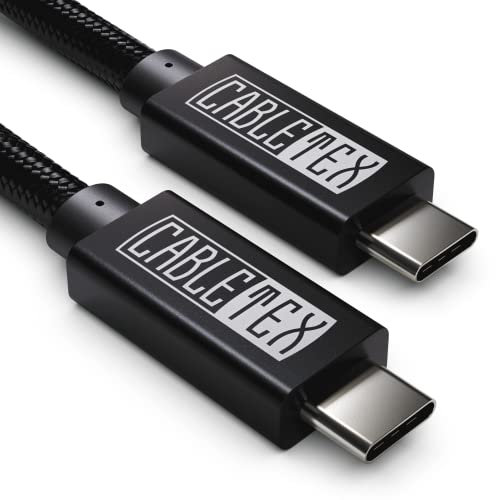 CABLETEX Câble USB C vers type C 3.2 Gen 2 100 W Power Delivery pour câble de moniteur Thunderbolt 3 écrans/écrans, câble de charge, 10 Gbit/s, 1 m, transmission vidéo et audio - Noir