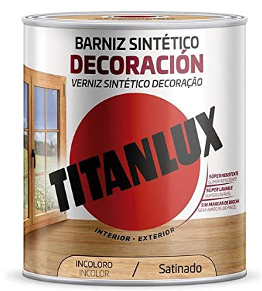 Titanlux Barniz para mobiliario y elementos de Madera Interior-Exterior, Satinado, Nogal 0,750 L