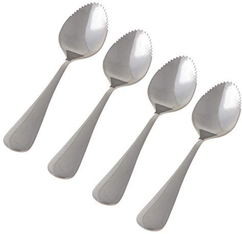 NOWON 4 pièces cuillères à Pamplemousse Pamplemousse en Acier Inoxydable à Bord dentelé