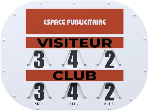 Tennis Scorer Tennis Anzeigetafel (80 x 60 cm Cliptec) – Manuelle Anzeige mit Drehscheiben – Sponsorfläche – PVC | 5 Jahre Garantie Tennis- & Padelclubs