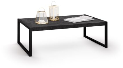 MOBILI FIVER, Luxury, Couchtisch, schwarzer Beton, Made In Italy