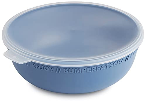 Rotho Tresa - Cuenco de plástico (PP), sin BPA, 1,02 l, 18,2 cm, color azul y transparente