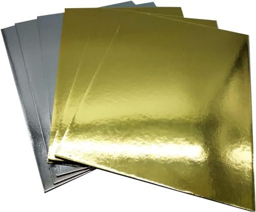 KITCHENDREAM Cake Board Set, Kuchenplatte, Eckig, Gold und Silber, 3 mm dicke Pappe, zum Servieren und Transportieren von Kuchen und Torten, auch für Party-Buffets, 3 Stk. 30x40cm