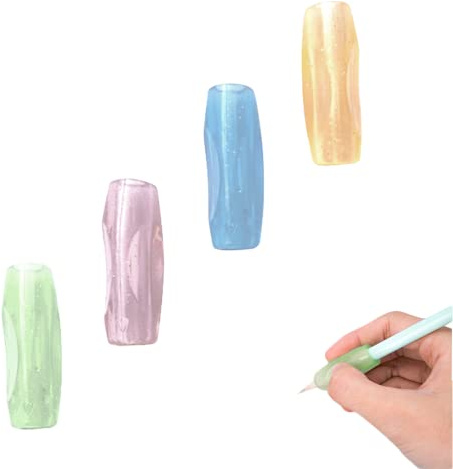Agarre de Lápiz, 4 Pcs Agarrador de lapiz para los Dedos, Adaptador Lapiz , Agarre de Lápiz, Agarrador de Lapiz Goma Ergonómica