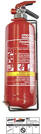 Gloria FDA 2, 2l Fettbrandfeuerlöscher Frostsicher und Fluorfrei inkl Halterung u. Plakette
