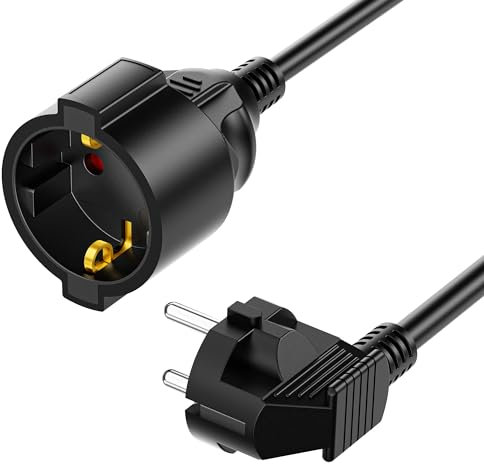 RealMade 𝟯𝗺 Verlängerungskabel, 𝘃𝗲𝗿𝗹ä𝗻𝗴𝗲𝗿𝘂𝗻𝗴𝘀𝗸𝗮𝗯𝗲𝗹 mit Kinderschutz Stecker, 3680W Schutzkontakt-Verlängerung für innen, 16A/250V, Schwarz