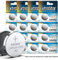 EXTRASTAR Pilas de botón de Litio 3V Power on Demand CR2032, Paquete de 40 Unidades