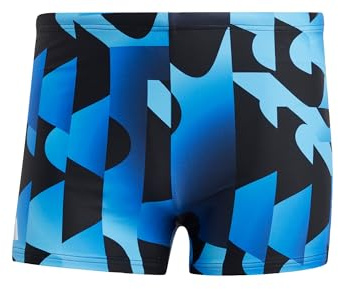 Adidas Men's Allover Print Swim Boxers Badehose, Blue Burst, 30