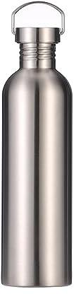 Stainless Steel Water Bottle Single Wall Metal Bottle Large Camping Water Cup with Handle Wide Mouth Leak Proof Lightweight Sports Kettle Cup (51 oz)