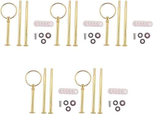 Clickinline 5 Wedding Metal Gold 3 Tier Cake Stand Center Handle Rods Fittings Kit