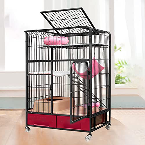 KAZUP Katzenkäfig – robuste Hundebox, Stabiler Hundekäfig aus Metall, Hundehütten, Katzenhaus, zusammenklappbarer Metallkäfig für mittelgroße und große Hunde, Haustier-Laufstall für drinnen und dr