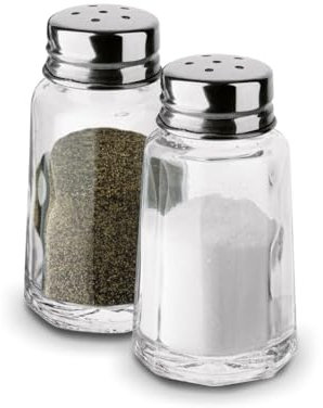 Salz und Pfefferstreuer Glas Salzstreuer Pfefferbehälter Set Rund 2 Küchengewürze für Salz und Pfeffer