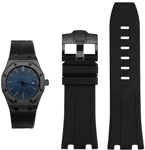 SOMKB Gummi Silikon Band Für AP Abby 15703 Royal Oak Offshore Serie Uhr Kette Zubehör 28mm Uhrenarmband, 28mm, Achat