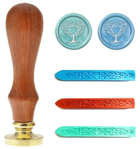 DEZP 4 Pcs Mehrfarbig Wachssiegel Siegelstempel Set Siegelwachs Stempel Wachssiegel-Stempel Siegellack Set Für Umschlag/Einladungen/Karten/Geschenk/Retro Wachs Siegel
