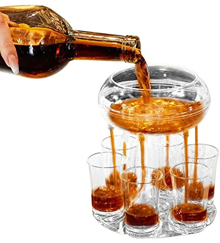 6 Shot Glass Dispenser Holder Multiple Shot Pourer Bar Shot Dispenser Cocktail Dispenser Carriers Shot Dispenser for Drinks, Cocktail, Beer, Vodka, Transparent