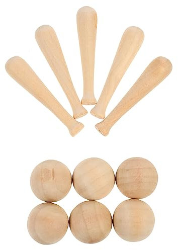VICASKY 30stücke Mini Holz Baseballschläger Und Bälle Teiliges Bastelset Für Unvollendete Ornamente Zum Bemalen Spielzeug Für Kreative Dekoration Und Lernspiele